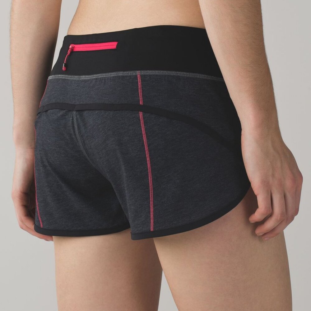 Lululemon Speed Short Heathered Black / black  size 8